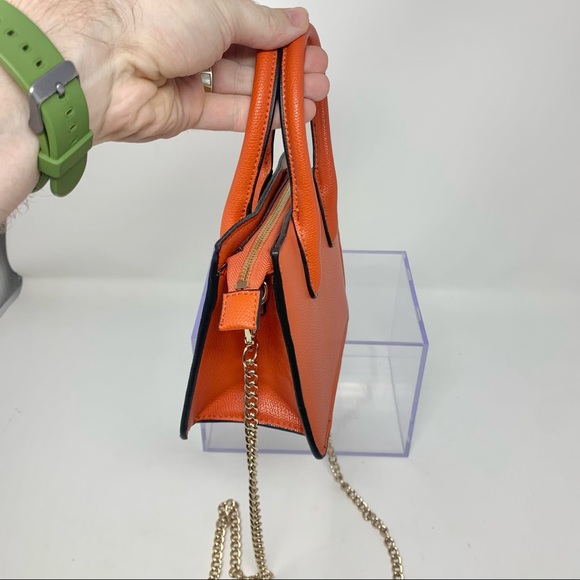 H&M Orange Purse approx 5x6” New with shoulder chain - Picture 4 of 11